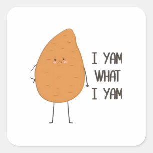Sticker Carré Je Yam Ce Que Je Yam ! Super Yam Vegetable Pun