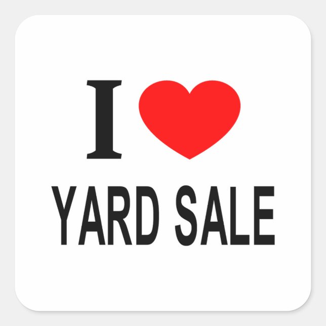 STICKER CARRÉ JE ❤️ YARD VENTE J'AIME LA VENTE DE YARD J'AIME LA (Devant)