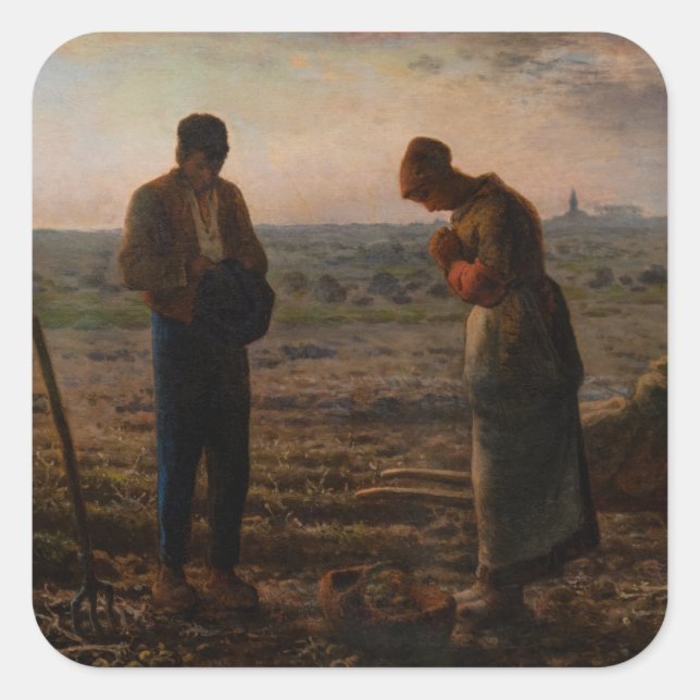 Sticker Carré Jean-François Millet - L'Angelus (Devant)