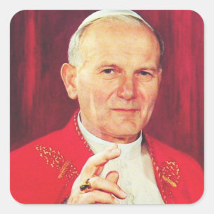 Sticker Carré Jean-Paul II Evêque de Rome