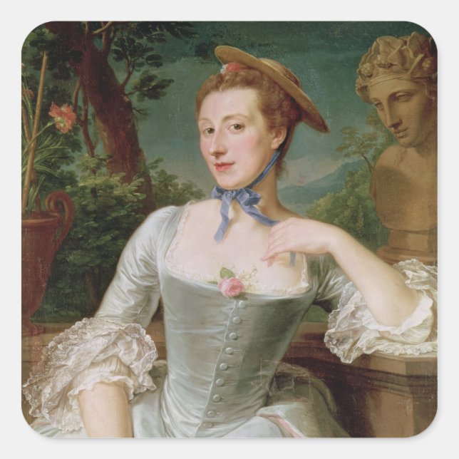 Sticker Carré Jeanne Antoinette Poisson Marquise de Pompadour (Devant)