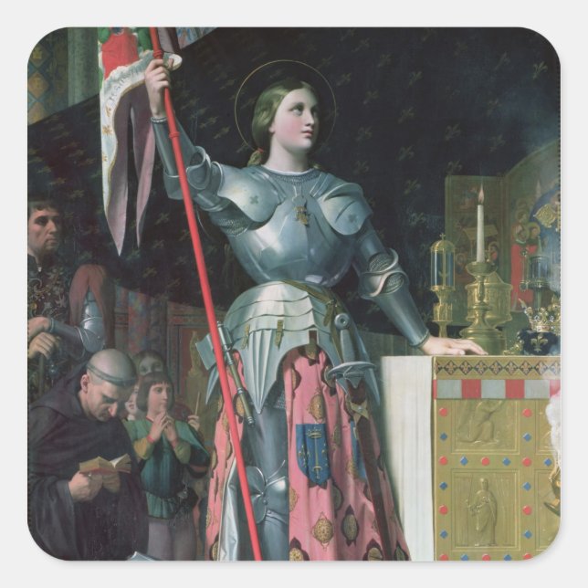 Sticker Carré Jeanne d'Arc au couronnement du roi Charles (Devant)