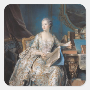Sticker Carré Jeanne Poisson le marquis de Pompadour, 1755