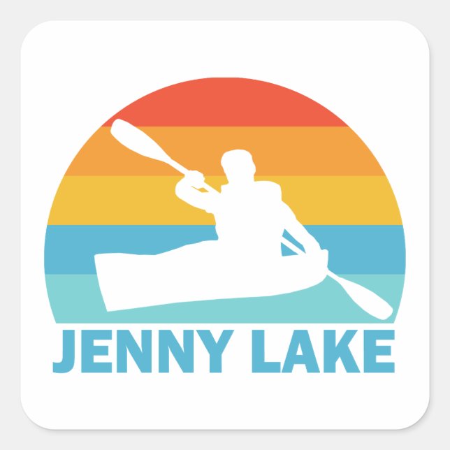 Sticker Carré Jenny Lake Grand Teton National Park Kayak (Devant)
