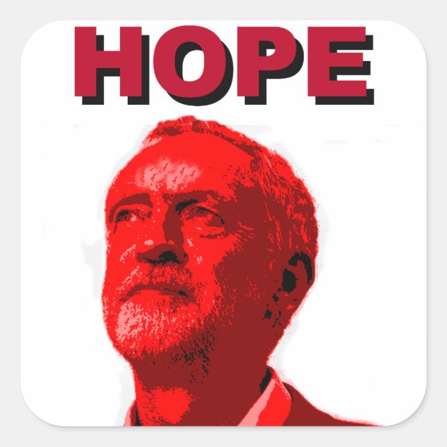 Sticker Carré Jeremy Corbyn Hope (Devant)