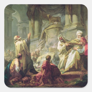 Sticker Carré Jéroboam sacrifiant au veau d'or, 1752