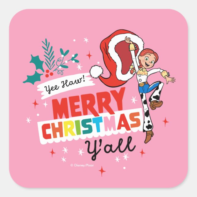 Sticker Carré Jessie | Joyeux Noël Y'all (Devant)