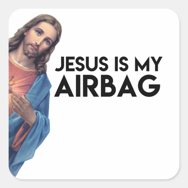 Sticker Carré Jesuis is my Airbag (Devant)