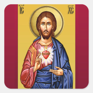 Sticker Carré Jésus Christ fils de Dieu nouveau