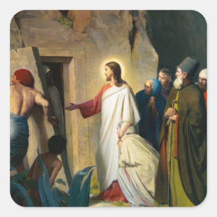Sticker Carré Jésus de Lazare par Carl Bloch