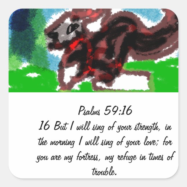 Sticker Carré Jésus donne amour et force, (Devant)