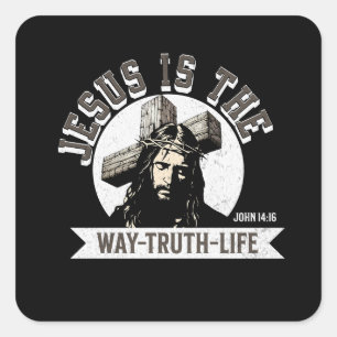 Sticker Carré Jésus Est La Façon Dont La Vérité Et La Vie