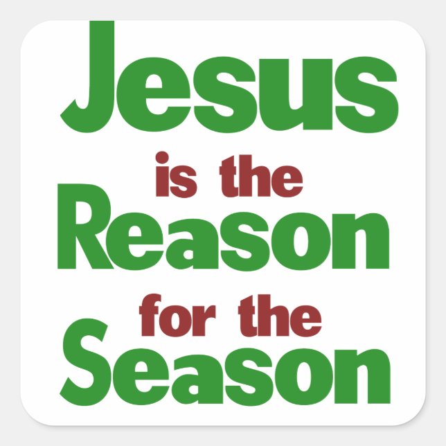 Sticker Carré Jésus est la raison de la saison (Devant)