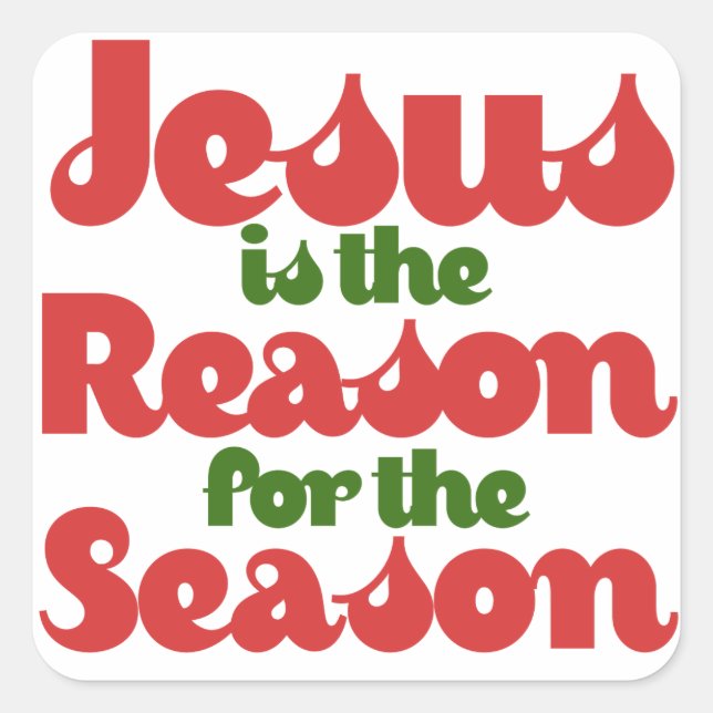 Sticker Carré Jésus est la raison de la saison (Devant)
