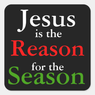 Sticker Carré Jésus est la raison de la saison de Noël