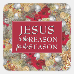 Sticker Carré JÉSUS EST LA RAISON DE Noël