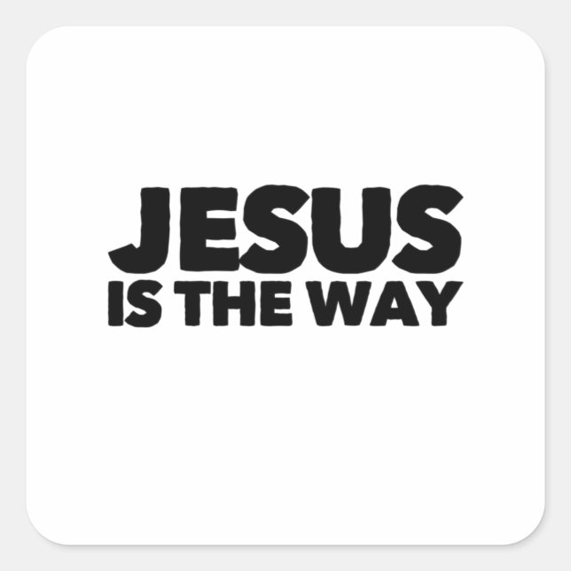 Sticker Carré Jésus Est La Voie (Devant)