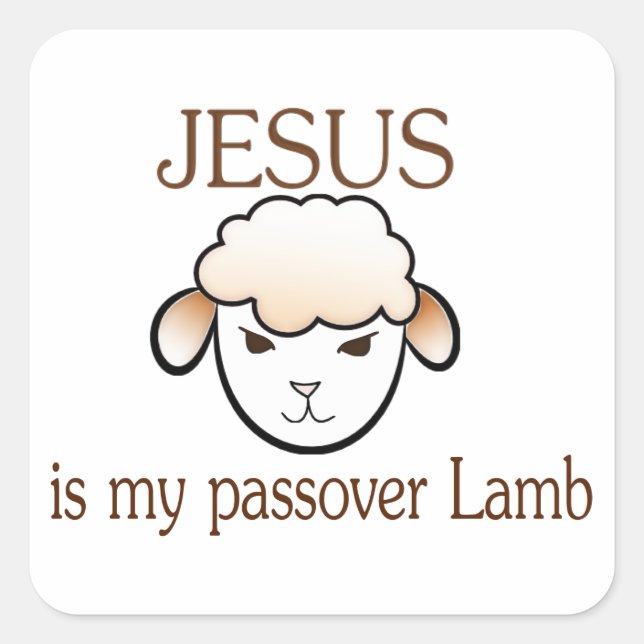 Sticker Carré Jésus est mon agneau de pâque (Devant)