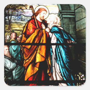 Sticker Carré Jésus et Mary
