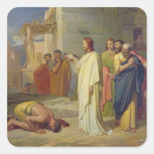 Sticker Carré Jésus guérissant le lépreux, 1864