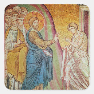 Sticker Carré Jésus guérissant un lépreux