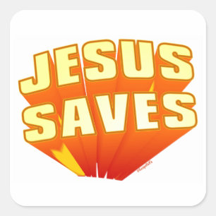 Sticker Carré Jésus sauve le cadeau chrétien