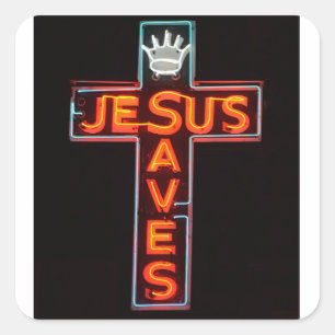Sticker Carré Jésus sauve le signe
