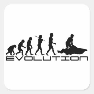 Sticker Carré Jet Ski Ski Eau Sport Évolution Art