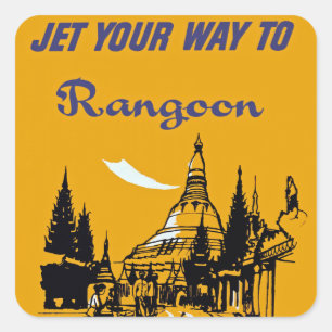 Sticker Carré Jetez votre chemin vers Rangoon