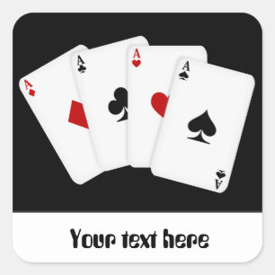 Sticker Carré Jeu Cartes de jeu 4 aces personnalisable autocolla