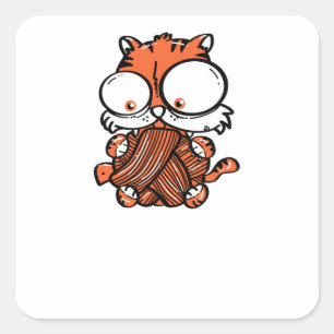 Sticker Carré Jeu de chat