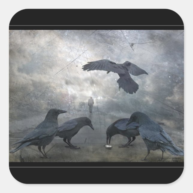 Sticker Carré Jeu de Ravens avec du temps perdu (Devant)