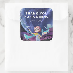 Sticker Carré Jeu de réalité virtuelle Anniversaire Merci