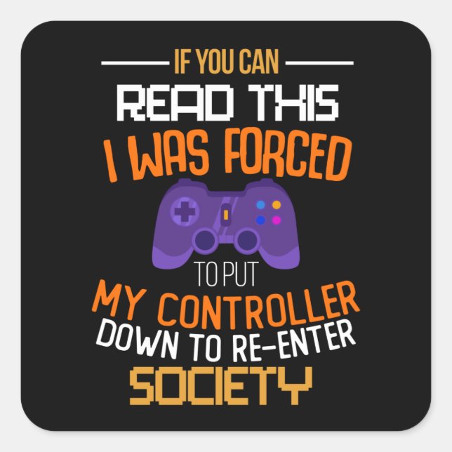 Sticker Carré Jeu Gamer Social Distances idée cadeau (Devant)