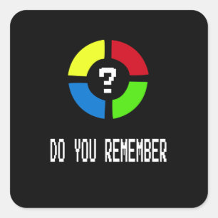 Sticker Carré Jeu - Never Forget Is 80's Gamer Gadget