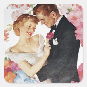 Sticker Carré Jeune couple en tenue formelle