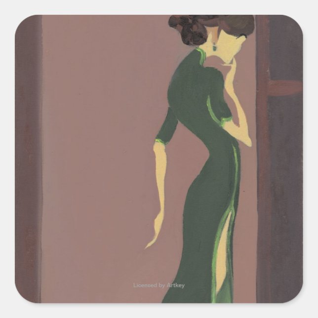 Sticker Carré Jeunes en fleurs No 7 (Devant)