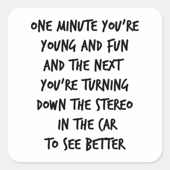 Sticker Carré Jeunes et amusants (Devant)