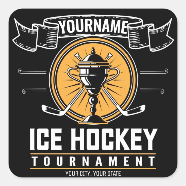 Sticker Carré Jeux de hockey sur gazon (Devant)