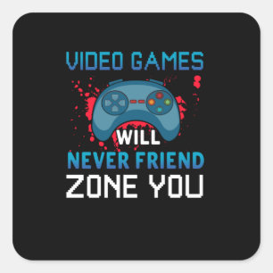 Sticker Carré Jeux Vidéo Cadeaux Gamer ne vous amalliera jamais