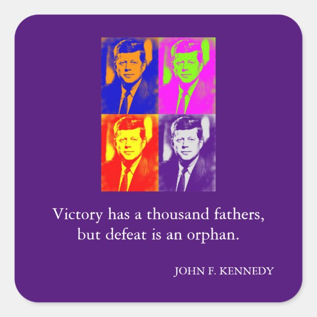 Sticker Carré JFK John F. Kennedy Cite Victory (Devant)