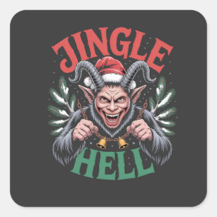 Sticker Carré Jingle Enfer Noël Krampus Evil Noël