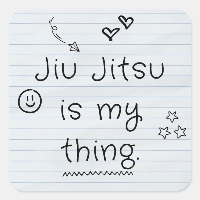 Sticker Carré Jiu Jitsu est ma conception d'autocollant (Devant)