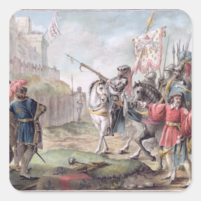 Sticker Carré Joan d'Arc (1412-31) Ordonne aux Anglais de quitte (Devant)