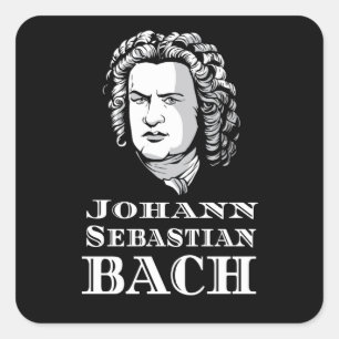 Sticker Carré Johann Sebastian Bach Portrait