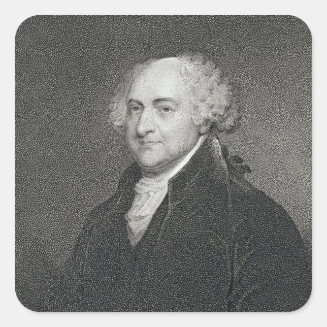 Sticker Carré John Adams, gravé par James Barton Longacre (179 (Devant)