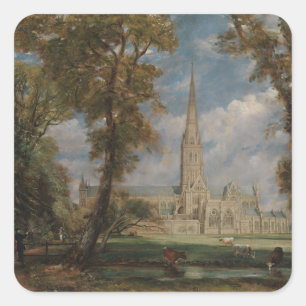 Sticker Carré John Constable   Cathédrale de Salisbury de Bish