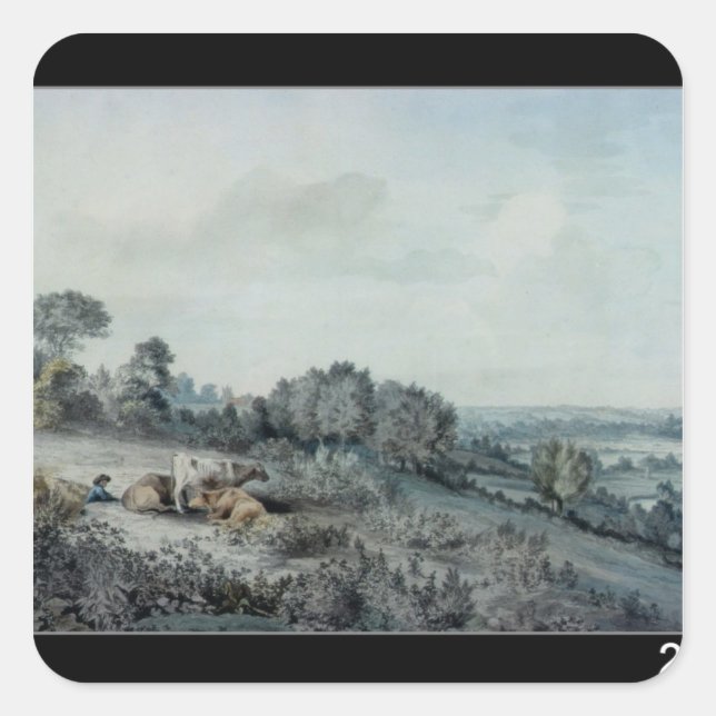 Sticker Carré John Constable | La Vallée de la pierre (Devant)