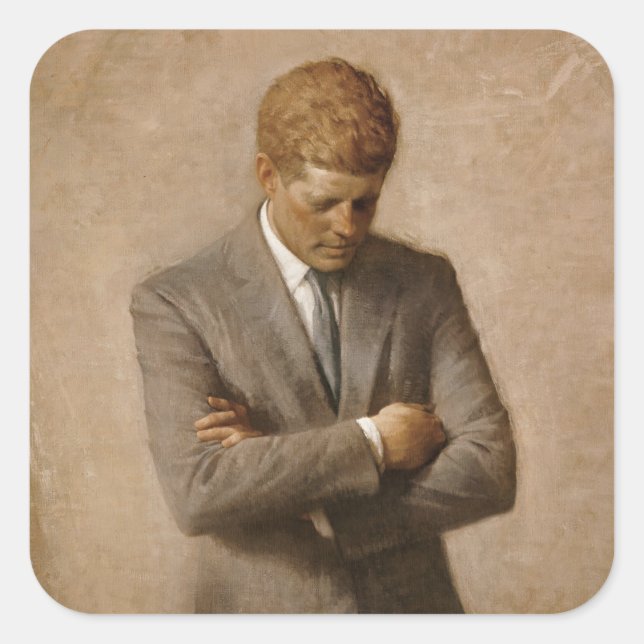 Sticker Carré John Kennedy Portrait de la Maison-Blanche préside (Devant)