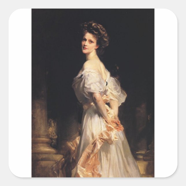 Sticker Carré John Singer Sargent - Nancy Astor - Art (Devant)